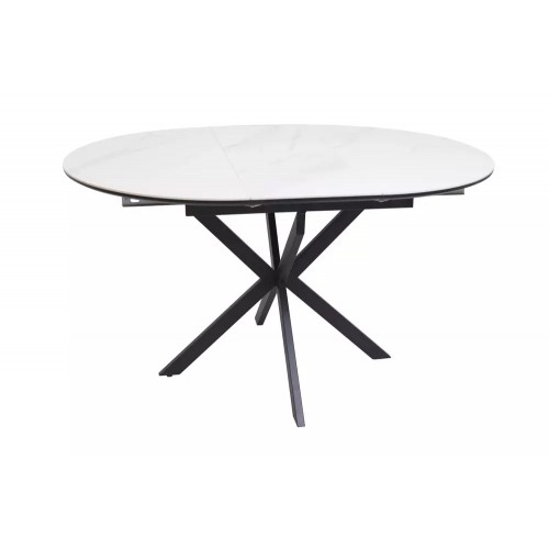 Izvelkams apaļš galds GASTON CERAMIC 100 balts